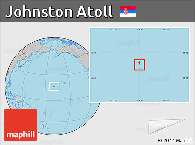 Savanna Style Location Map of Johnston Atoll, gray outside