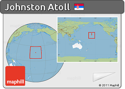 Savanna Style Location Map of Johnston Atoll, highlighted continent, within the entire continent