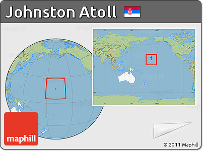 Savanna Style Location Map of Johnston Atoll, highlighted continent, within the entire continent