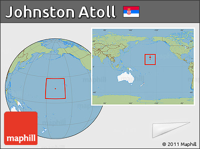 Savanna Style Location Map of Johnston Atoll, highlighted continent, within the entire continent