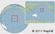 Savanna Style Location Map of Johnston Atoll, highlighted continent, within the entire continent, hill shading