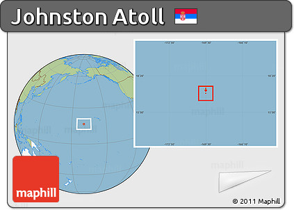 Savanna Style Location Map of Johnston Atoll, highlighted continent