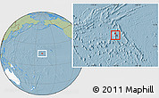 Savanna Style Location Map of Johnston Atoll, highlighted continent, hill shading