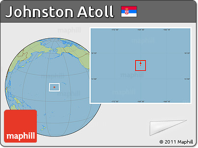 Savanna Style Location Map of Johnston Atoll, hill shading inside