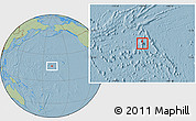 Savanna Style Location Map of Johnston Atoll, hill shading outside