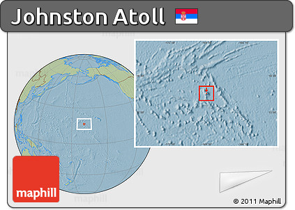 Savanna Style Location Map of Johnston Atoll, hill shading