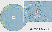 Savanna Style Location Map of Johnston Atoll, hill shading