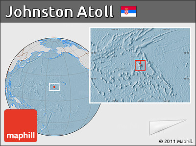 Savanna Style Location Map of Johnston Atoll, lighten, desaturated, land only, hill shading