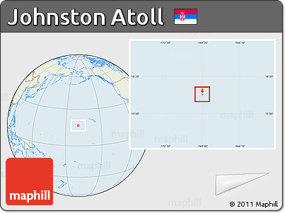 Savanna Style Location Map of Johnston Atoll, lighten