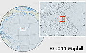 Savanna Style Location Map of Johnston Atoll, lighten, hill shading