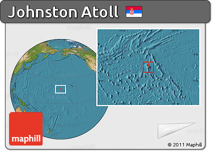 Savanna Style Location Map of Johnston Atoll, satellite outside
