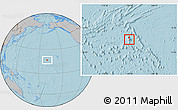 Shaded Relief Location Map of Johnston Atoll, gray outside, hill shading