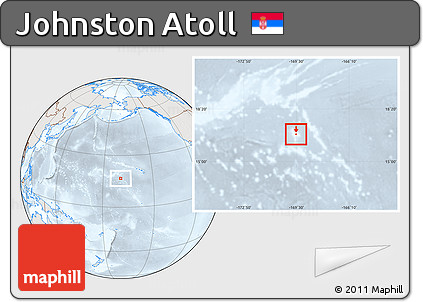 Shaded Relief Location Map of Johnston Atoll, lighten, semi-desaturated