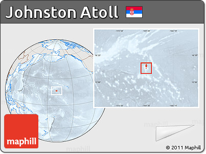 Shaded Relief Location Map of Johnston Atoll, lighten, semi-desaturated