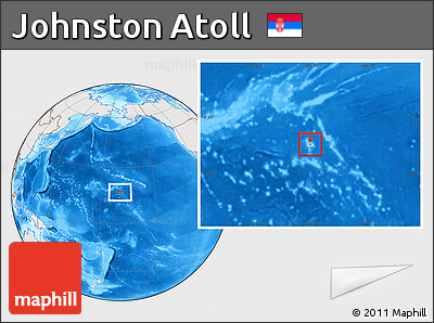 Shaded Relief Location Map of Johnston Atoll, lighten, semi-desaturated, land only