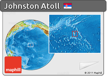 Shaded Relief Location Map of Johnston Atoll, physical outside