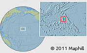 Shaded Relief Location Map of Johnston Atoll, savanna style outside, hill shading