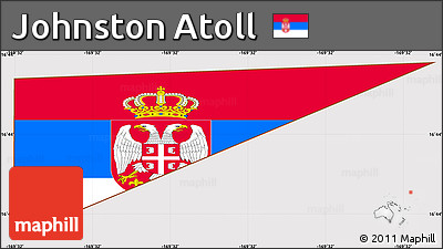 Flag Simple Map of Johnston Atoll