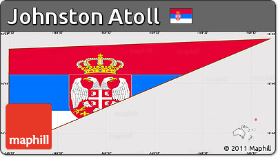 Flag Simple Map of Johnston Atoll