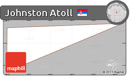 Gray Simple Map of Johnston Atoll, cropped outside