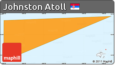 Political Simple Map of Johnston Atoll, single color outside, borders and labels