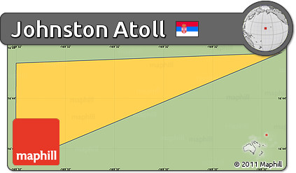 Savanna Style Simple Map of Johnston Atoll, cropped outside