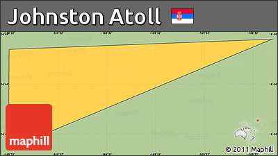 Savanna Style Simple Map of Johnston Atoll, cropped outside