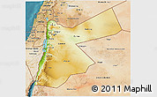 Physical 3D Map of Jordan, satellite outside