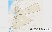 Shaded Relief 3D Map of Jordan, lighten, land only