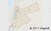 Shaded Relief 3D Map of Jordan, lighten