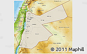 Shaded Relief 3D Map of Jordan, physical outside