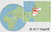 Savanna Style Location Map of Amman, highlighted country, within the entire country