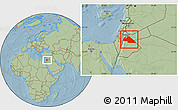 Savanna Style Location Map of Amman, hill shading