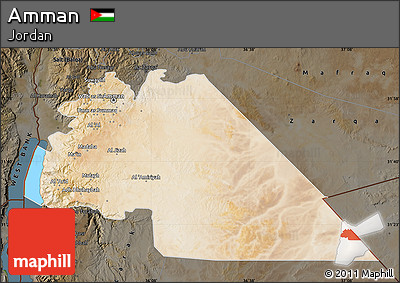 Satellite Map of Amman, darken