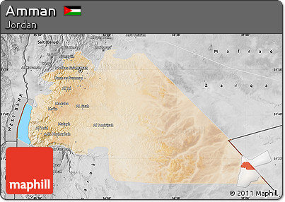 Satellite Map of Amman, desaturated