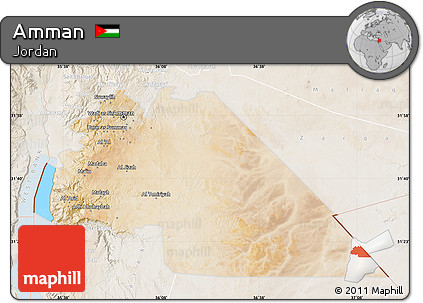 Satellite Map of Amman, lighten