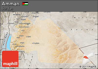 Satellite Map of Amman, semi-desaturated