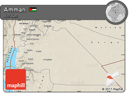 Shaded Relief Map of Amman