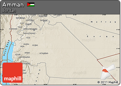 Shaded Relief Map of Amman