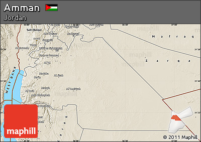 Shaded Relief Map of Amman