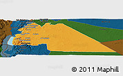 Political Panoramic Map of Amman, darken