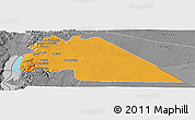 Political Panoramic Map of Amman, desaturated
