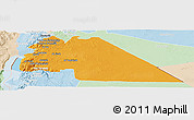 Political Panoramic Map of Amman, lighten