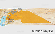 Political Panoramic Map of Amman, satellite outside