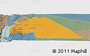 Political Panoramic Map of Amman, semi-desaturated