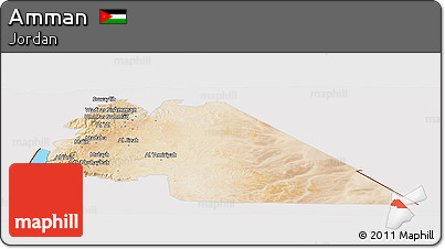 Satellite Panoramic Map of Amman, cropped outside