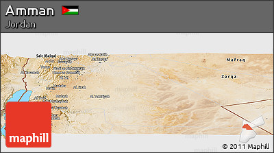 Satellite Panoramic Map of Amman