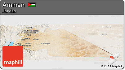 Satellite Panoramic Map of Amman, lighten
