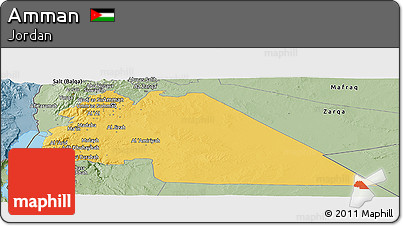 Savanna Style Panoramic Map of Amman