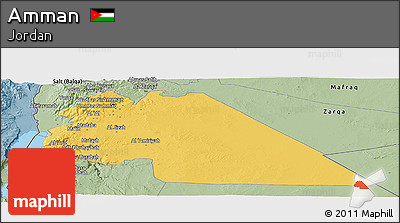 Savanna Style Panoramic Map of Amman